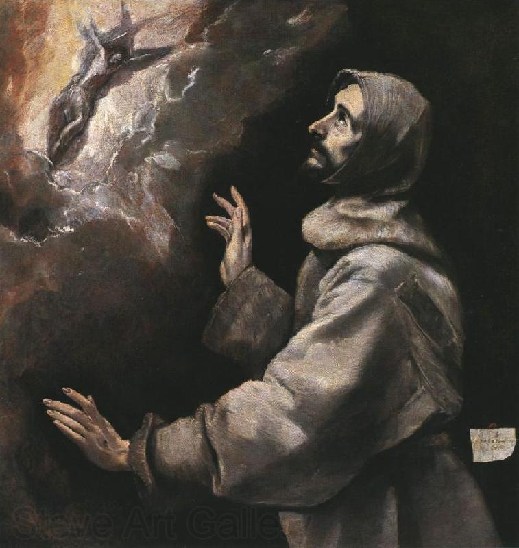 GRECO, El St. Francis Receiving the Stigmata dfh Norge oil painting art